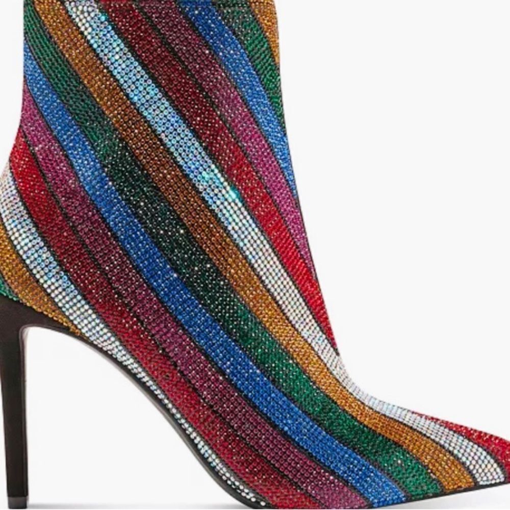 Reisa Reisa2 INC pointy toe boots heeled
booties bling rhinestones shiny…